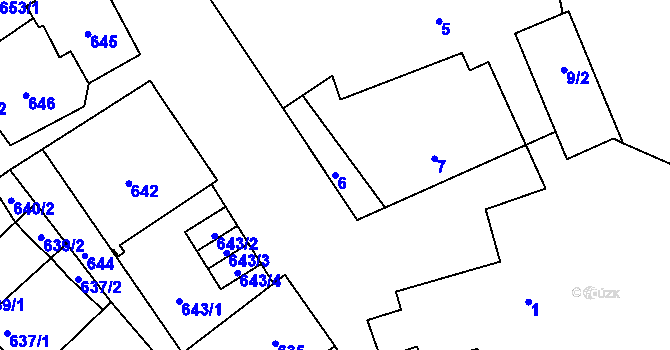Parcela st. 6 v KÚ Konice, Katastrální mapa