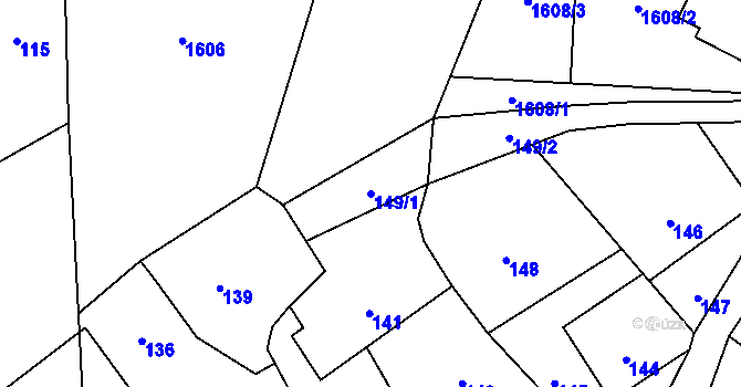 Parcela st. 149/1 v KÚ Konice, Katastrální mapa