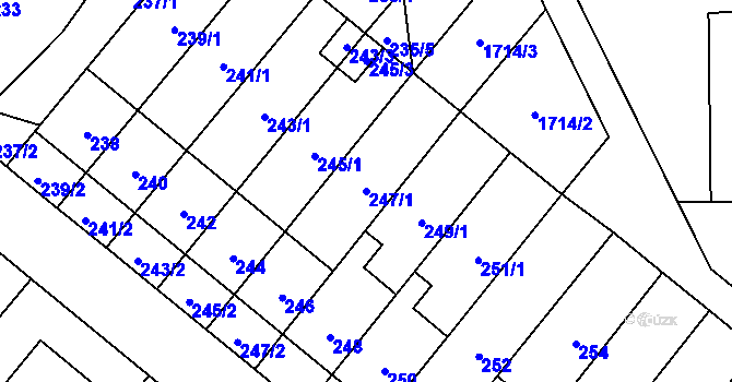 Parcela st. 247/1 v KÚ Konice, Katastrální mapa