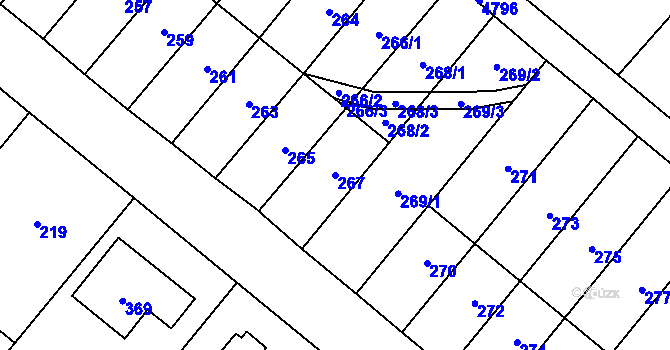 Parcela st. 267 v KÚ Konice, Katastrální mapa