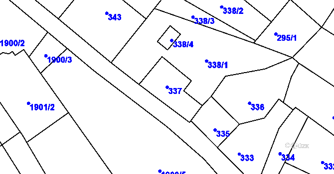 Parcela st. 337 v KÚ Konice, Katastrální mapa