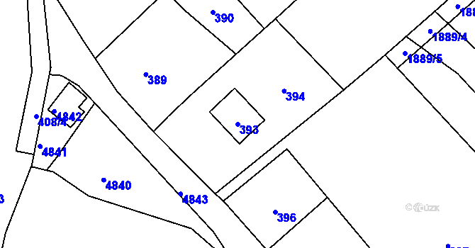 Parcela st. 393 v KÚ Konice, Katastrální mapa