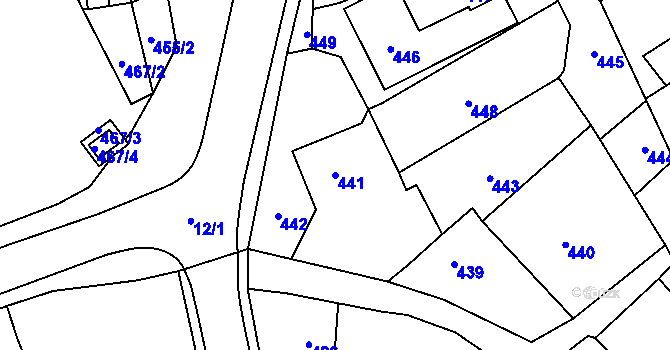 Parcela st. 441 v KÚ Konice, Katastrální mapa