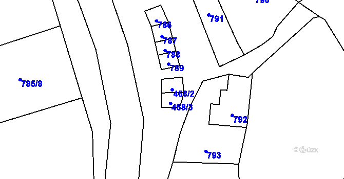 Parcela st. 468/2 v KÚ Konice, Katastrální mapa