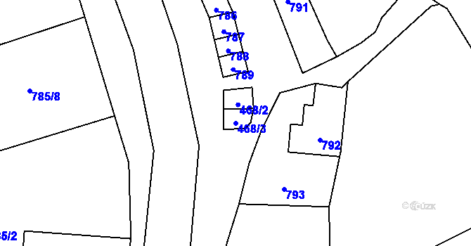 Parcela st. 468/3 v KÚ Konice, Katastrální mapa