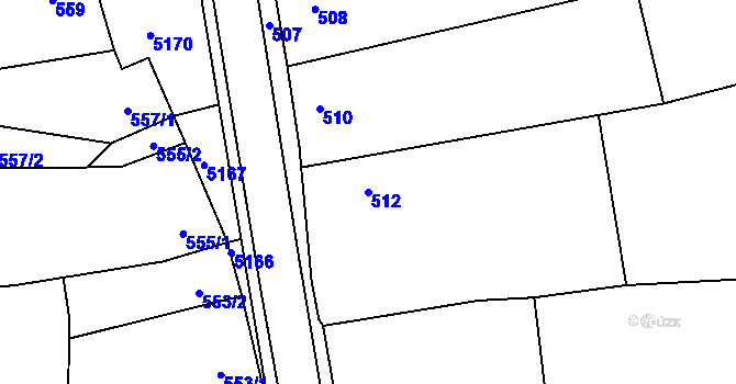 Parcela st. 512 v KÚ Konice, Katastrální mapa