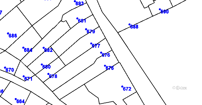 Parcela st. 676 v KÚ Konice, Katastrální mapa
