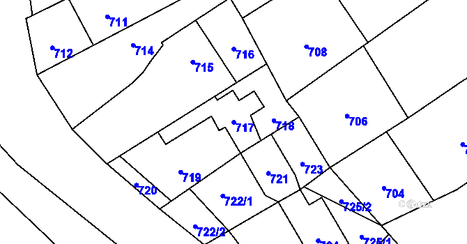 Parcela st. 717 v KÚ Konice, Katastrální mapa