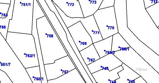 Parcela st. 769 v KÚ Konice, Katastrální mapa