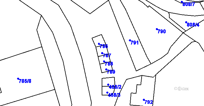 Parcela st. 787 v KÚ Konice, Katastrální mapa