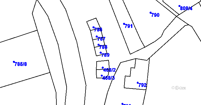 Parcela st. 789 v KÚ Konice, Katastrální mapa