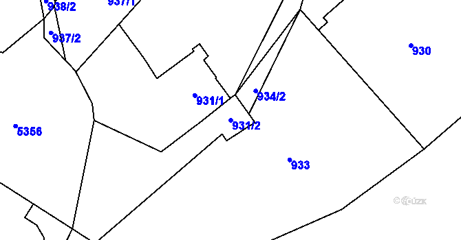 Parcela st. 931/2 v KÚ Konice, Katastrální mapa