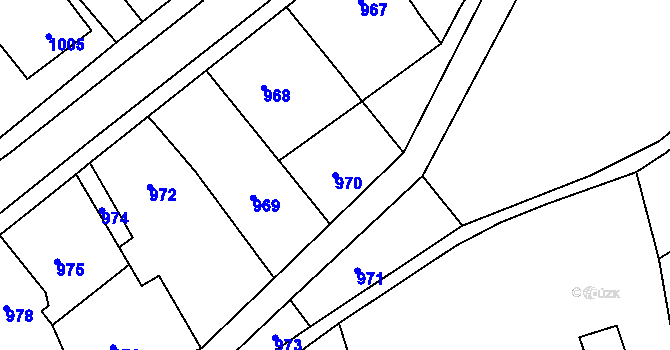 Parcela st. 970 v KÚ Konice, Katastrální mapa