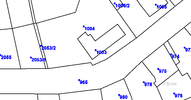 Parcela st. 1003 v KÚ Konice, Katastrální mapa