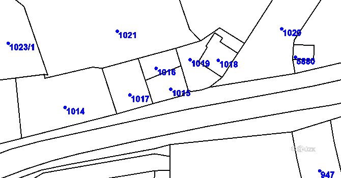 Parcela st. 1015 v KÚ Konice, Katastrální mapa