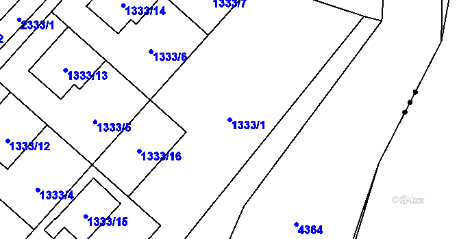 Parcela st. 1333/1 v KÚ Konice, Katastrální mapa