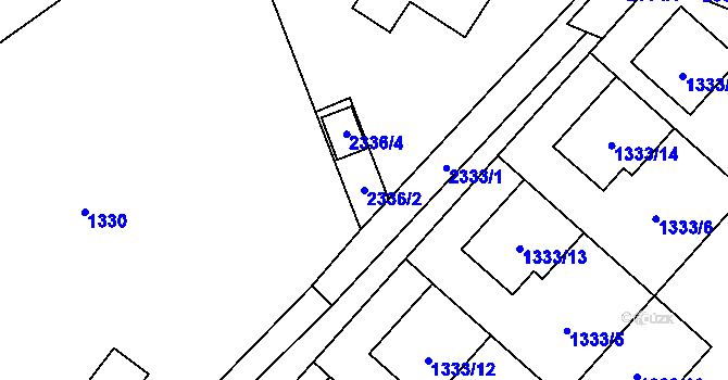 Parcela st. 2336/2 v KÚ Konice, Katastrální mapa