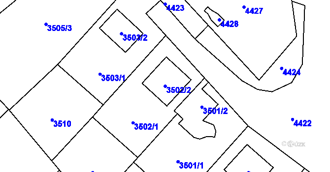 Parcela st. 3502/2 v KÚ Konice, Katastrální mapa