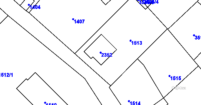 Parcela st. 2352 v KÚ Konice, Katastrální mapa