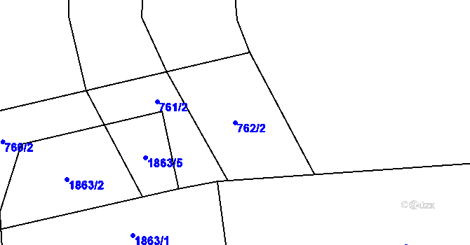 Parcela st. 762/2 v KÚ Konice, Katastrální mapa
