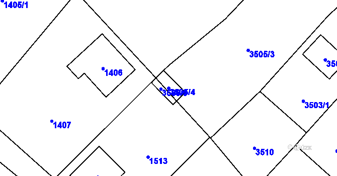 Parcela st. 3505/4 v KÚ Konice, Katastrální mapa