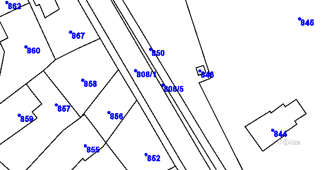 Parcela st. 808/5 v KÚ Konice, Katastrální mapa