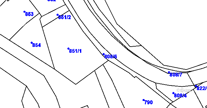 Parcela st. 808/6 v KÚ Konice, Katastrální mapa