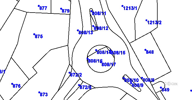 Parcela st. 808/14 v KÚ Konice, Katastrální mapa