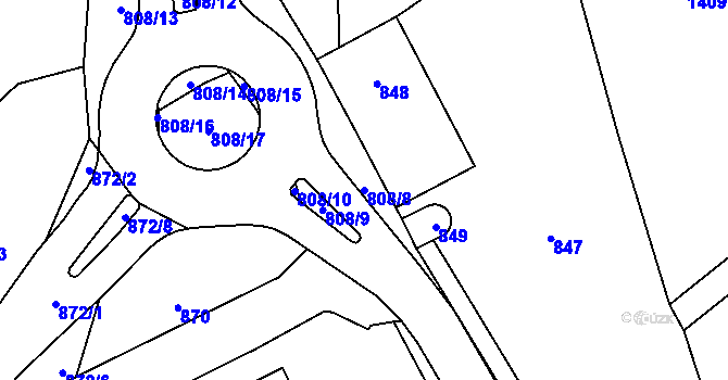 Parcela st. 808/8 v KÚ Konice, Katastrální mapa