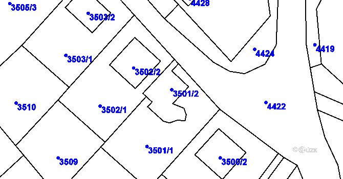 Parcela st. 3501/2 v KÚ Konice, Katastrální mapa