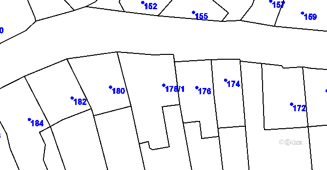 Parcela st. 178/1 v KÚ Konice, Katastrální mapa