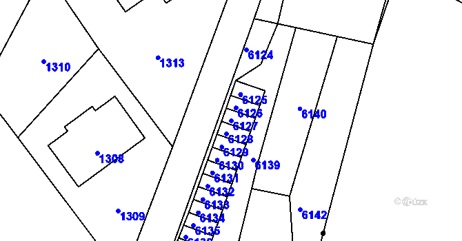 Parcela st. 6127 v KÚ Konice, Katastrální mapa