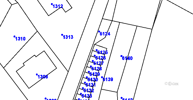 Parcela st. 6125 v KÚ Konice, Katastrální mapa