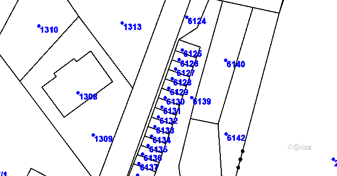 Parcela st. 6129 v KÚ Konice, Katastrální mapa