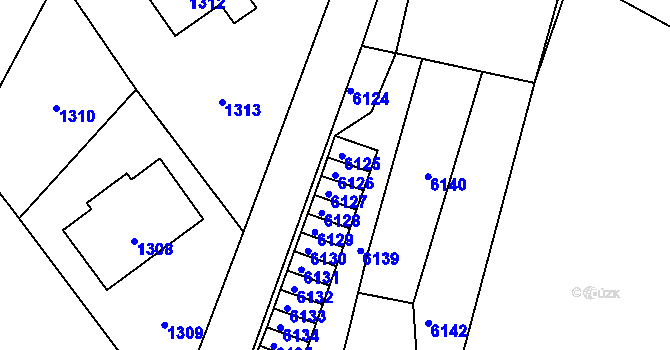 Parcela st. 6126 v KÚ Konice, Katastrální mapa