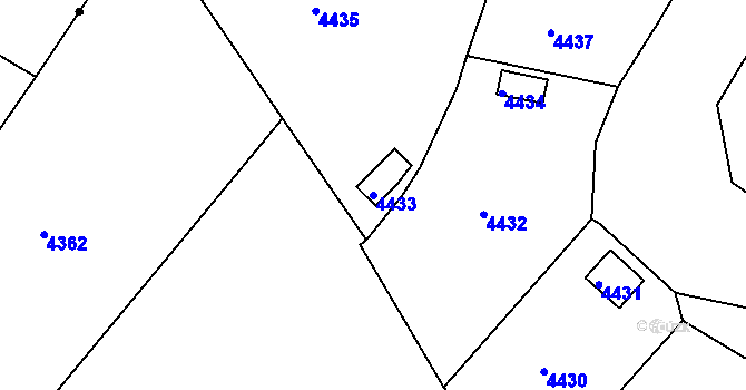 Parcela st. 4433 v KÚ Konice, Katastrální mapa