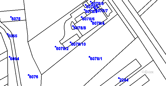 Parcela st. 6078 v KÚ Konice, Katastrální mapa
