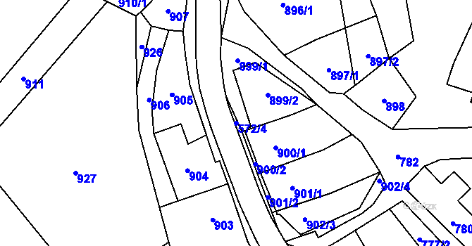 Parcela st. 572/4 v KÚ Konice, Katastrální mapa