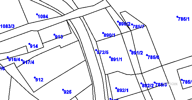 Parcela st. 572/5 v KÚ Konice, Katastrální mapa