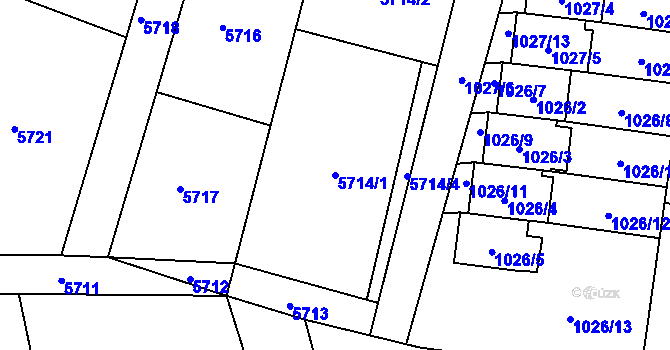 Parcela st. 5714/1 v KÚ Konice, Katastrální mapa