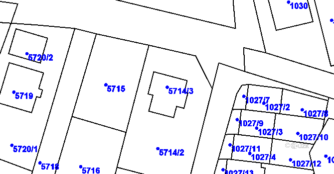 Parcela st. 5714/3 v KÚ Konice, Katastrální mapa