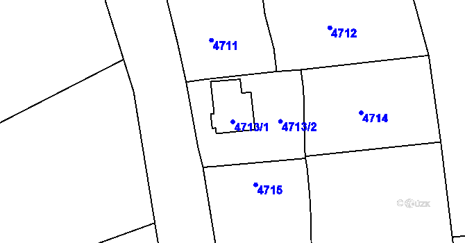 Parcela st. 4713/1 v KÚ Konice, Katastrální mapa