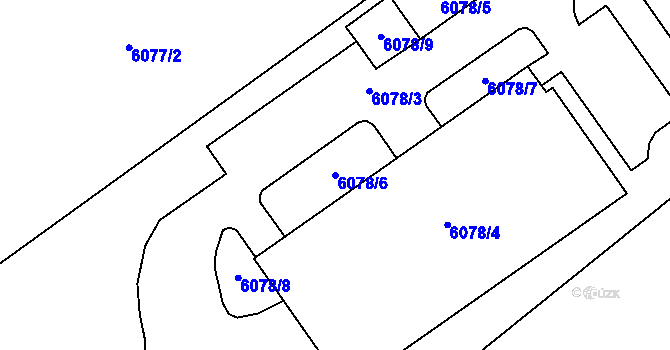 Parcela st. 6078/6 v KÚ Konice, Katastrální mapa