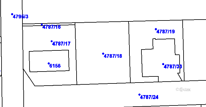 Parcela st. 4787/18 v KÚ Konice, Katastrální mapa