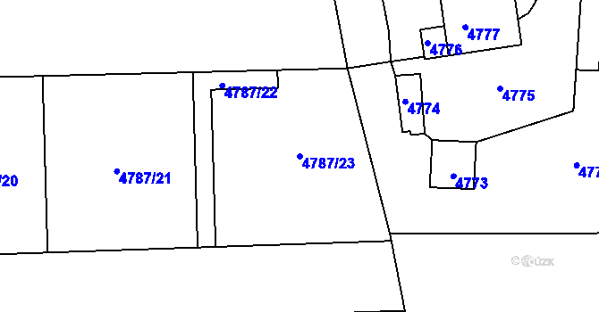 Parcela st. 4787/23 v KÚ Konice, Katastrální mapa