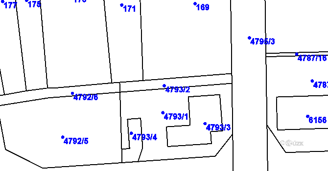 Parcela st. 4793/2 v KÚ Konice, Katastrální mapa