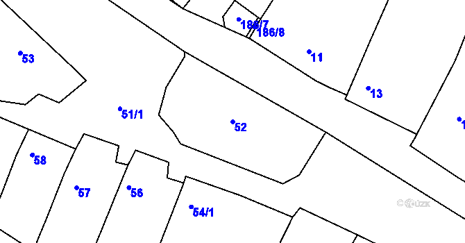 Parcela st. 52 v KÚ Konice u Znojma, Katastrální mapa