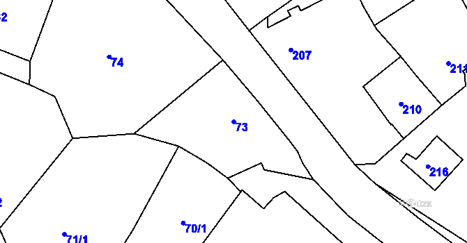 Parcela st. 73 v KÚ Konice u Znojma, Katastrální mapa