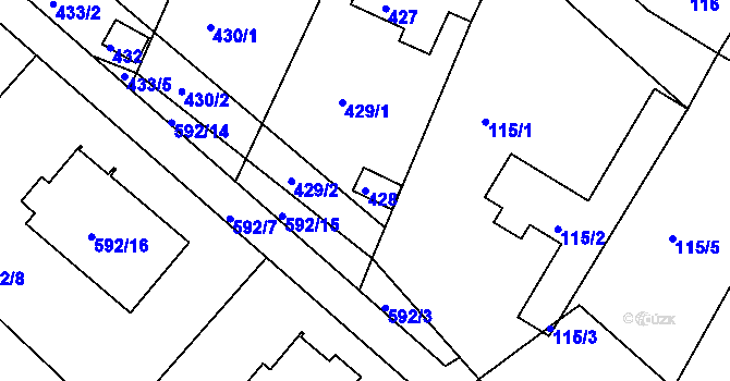 Parcela st. 428 v KÚ Konice u Znojma, Katastrální mapa