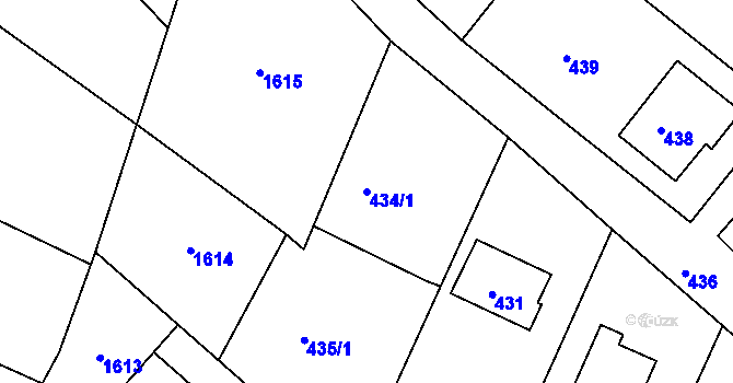 Parcela st. 434/1 v KÚ Konice u Znojma, Katastrální mapa